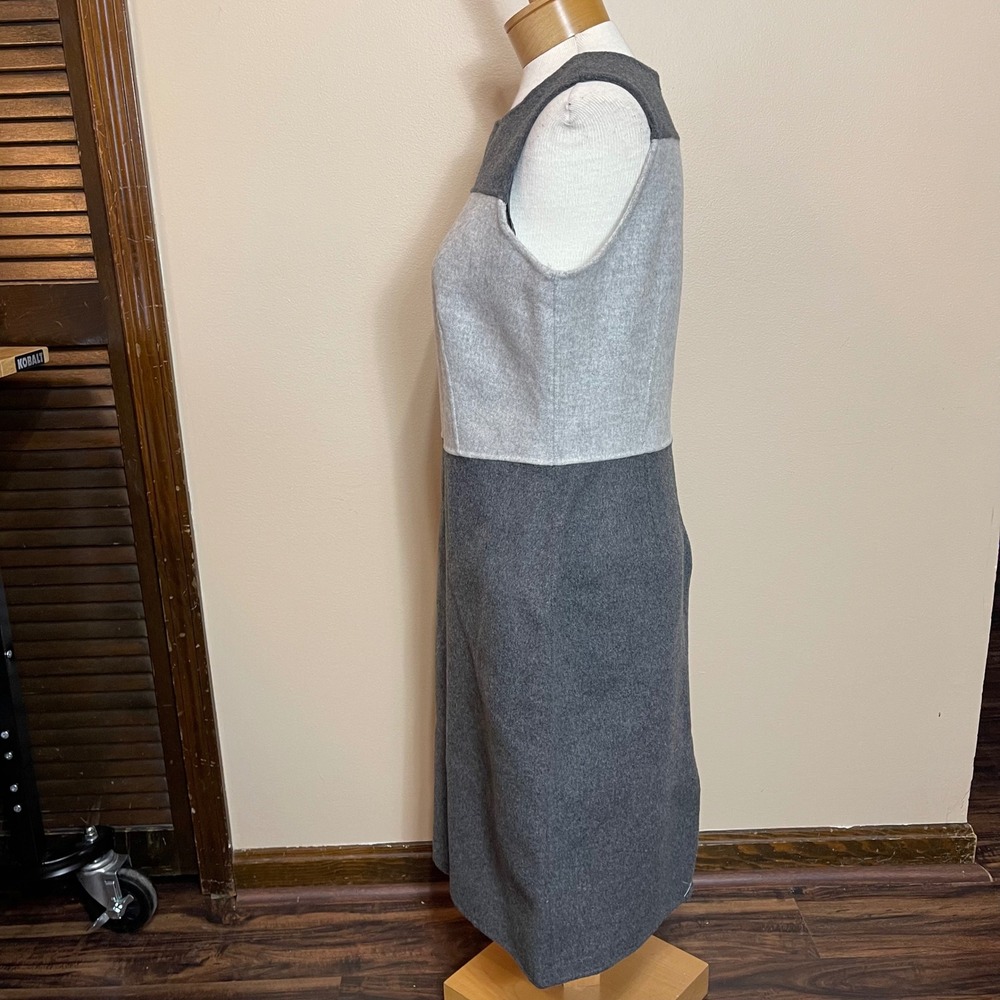 NWT Talbots Womens Colorblock Wool Blend Sheath Dress Grey Sleeveless Size 12 - Picture 2 of 10